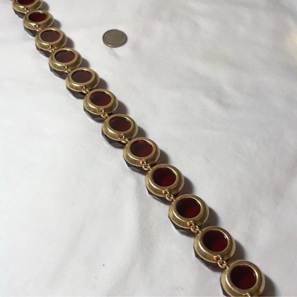 J Crew Deep Red Jewel Necklace - Picture 5 of 5
